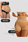 Kadın Yüksek Bel Şekillendirici Şort – Karın Toparlayıcı & Kalça Kaldırıcı, Dikişsiz Örme Kumaş, Orta Destek, Asimetrik Tasarım