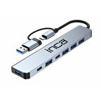 INCA IUTP-7 USB TYPE-C HUB X7 ALUMINYUM ÇOKLAYICI