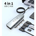 INCA ITPT-4T TYPE-C HUB X4 TYPE-C PORT 3.1 10GBPS ALUMINYUM KASA ÇOKLAYICI