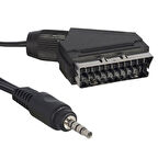 AV Kablo Scart Kablo 3.5 Mm Stereo 1.2 Metre Kısa Jack