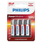 Philips Power Alkaline AA LR6 1.5V Kalem Pil 4'lü Paket (LR6P4B/10)