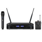 König K-700 E-Y Profesyonel 663-694Mhz 1 El + 1 Yaka 2 Kanal Uhf 2x50 Kablosuz Telsiz Mikrofon