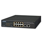 Yönetilemeyen Masaüstü Tip Switch (Unmanaged Desktop Switch) 
8-Port 10/100TX IEEE 802.3at/af PoE+ Injector (Port başına 30.8 watt) (Port-1 ile Port-8 arası)
(PoE Güç Bütçesi maks. 120 Watt)
2-Port 10/100TX