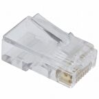 Modüler Fiş, Cat. 5E, RJ45, 8P8C, Zırhsız (Unshielded), Yuvarlak Kablo Tipi, Altın Kalınlığı 0,6µ