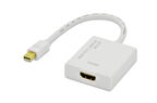 ednet Mini DisplayPort (mini DP)  HDMI Adaptörü, Kablolu, Mini DP Erkek - HDMI A Dişi, 2160p, 2x zırhlı, AWG32, 0.20 metre, 4K/2K, aktif çevirici, UL, CE, beyaz renk, nikel kaplama