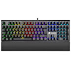 GameBooster G908 Bolt Rainbow Aydınlatmalı Blue Switch Mekanik Bileklikli Oyun Klavyesi