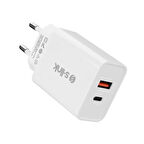 S-link SL-EC60 20W PD3.0/Quick Charge QC3.0 Type USB-C +USB A Hızlı Beyaz Ev Şarj Adaptör