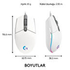 LOGITECH G G102 Lıghtsync Oyuncu Mouse Beyaz 910-005824