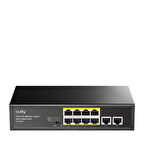 CUDY 8port 80w FULL PoE FS1010P 10/100 2x UPLINK Yönetilemez Switch