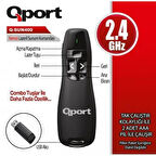 QPORT Q-SUN400 2.4 GHZ USB KIRMIZI LAZERLİ SUNUM KUMANDASI