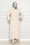 Cırt Cırtlı Oysho Elbise-Bej