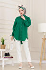 Taş Detaylı Hilal Tunik-Zümrüt Yeşili