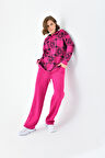 Ftz Kadın Dama Desenli İkili Takım Fuşya 20604