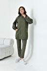 Ftz Kadın Kapitone Detay Takım Haki 30910