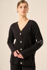 FTZ Women Kadın Sim Detay Hırka  Siyah 25016