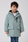Erkek Çocuk Kürklü Su Ve Rüzgar Geçirmez Kapüşonlu 3 Kışlık Mont & Kaban & Parka