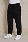 Erkek Siyah Keten Bol Kesim Pantolon