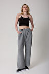 Kadın Antrasit Yüksek Bel Cırtlı Palazzo Pantolon