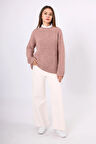 Peraluna Nikita Selanik Örgü Rahat Kesim Kadin Triko Kazak - Pudra
