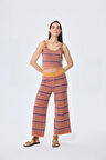 Peraluna illusion, Jakarlı Organik Pamuk Kadın Mevsimlik Triko Pantolon - MULTİ / HARDAL