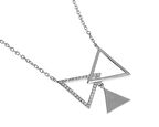 Kadın Üçgen Model Taşlı Gümüş Kolye