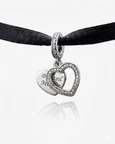 Gümüş Kalp Detaylı Charm