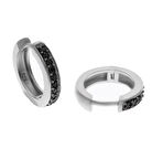 Kadın Siyah Taş Detay Gümüş Küpe