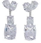 Kadın Uzun Oval ve Dörtgen Model Gümüş Küpe