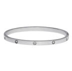 Kadın Gümüş Renk Şans Model Taşlı Çelik Bilezik