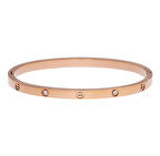 Kadın Bakır Renk Şans Model Taşlı Çelik Bilezik