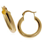 Kadın Gold Renk 4 mm Kalınlığında Çelik Halka Küpe