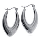 Kadın Oval Silver Renk Gümüş Küpe