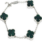 Kadın Koyu Yeşil Renk Yonca Model Çelik Bileklik