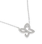 Kadın Kelebek Model Taşlı Gümüş Kolye