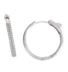 Kadın Çift Sıra Taş Detay Halka Gümüş Küpe