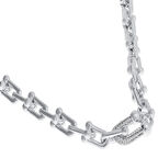 Bayan Taşlı Çelik Halka Detay Kolye