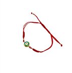 Kadın Gümüş Kırmızı İpli Mineli Bileklik