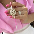 Kadın Pembe Makromeli Kazaziye Bileklik