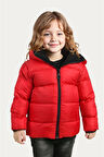 Kız Çocuk Polarlı Kapüşonlu Su Geçirmez Rüzgara Dayanıklı Şişme Kışlık Mont & Kaban