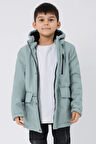 Spor Erkek Çocuk Kürklü Su Ve Rüzgar Geçirmez Kapüşonlu 3 Cep Kışlık Mont & Kaban & Parka