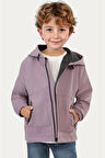 Erkek Çocuk Astarlı Su ve Rüzgar Geçirmez Kapüşonlu Çift Fermuarlı Cepli Yağmurluk