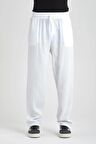 Baggy Kalıp Müslin Kumaş Pantolon - Beyaz