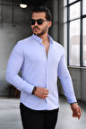 Likralı Regular Fit Nefes Alabilir Klasik Erkek Oxford Gömlek - Açık Mavi