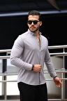 Likralı Regular Fit Nefes Alabilir Klasik Erkek Oxford Gömlek -Taş