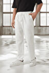 Hafif ve Nefes Alabilir Pamuklu Rahat Kalıp Baggy Erkek Pantolon - Ekru