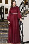 Sena Tesettür Abiye Bordo