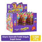 Comicus Sürpriz Oyuncaklı Fındık Dolgulu Drajeli Kornet 25gr x 12 adet