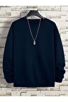 Erkek Basic Bisiklet Yaka 3 İplik Şardonsuz Sweatshirt