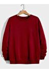 Erkek Basic Bisiklet Yaka 3 İplik Şardonsuz Sweatshirt