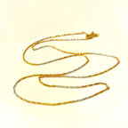 47cm 1mm Renkli Zincir 14 Ayar Altın 4K VİDEOLU